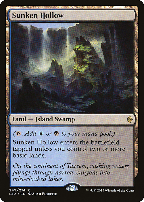Sunken Hollow (BFZ-249) - rare - Foil