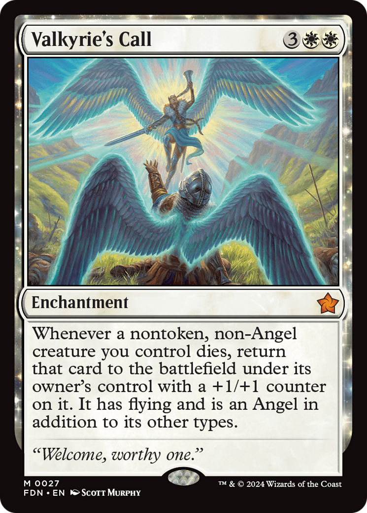 Valkyrie's Call (FDN-027) - mythic: (nyxtouched) - Foil