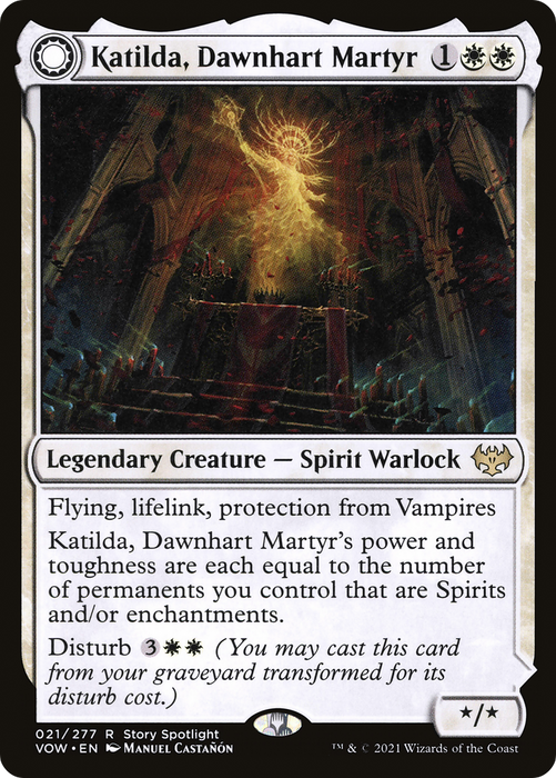 Katilda, Dawnhart Martyr // Katilda's Rising Dawn (VOW-021) - rare: (Double Faced Transform) - Foil