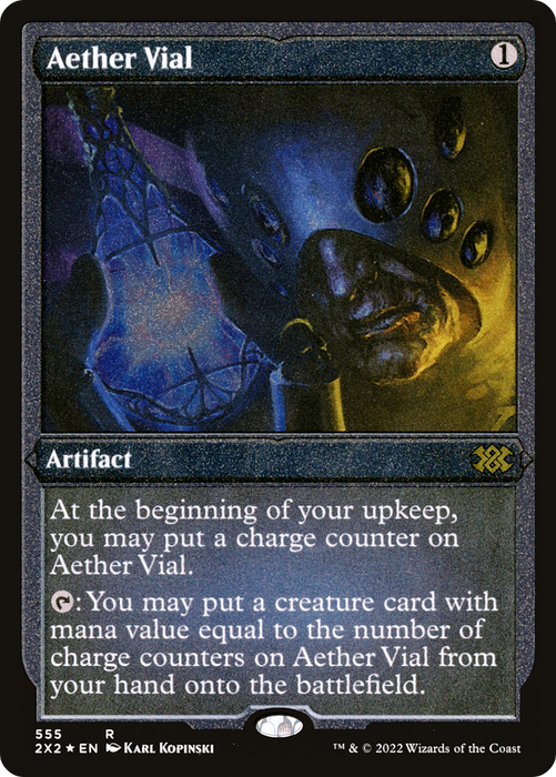 Aether Vial (2X2-555) - rare - Etched Foil