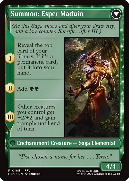 Esper Origins // Summon: Esper Maduin (FIN-185) - rare: (enchantment) - Foil