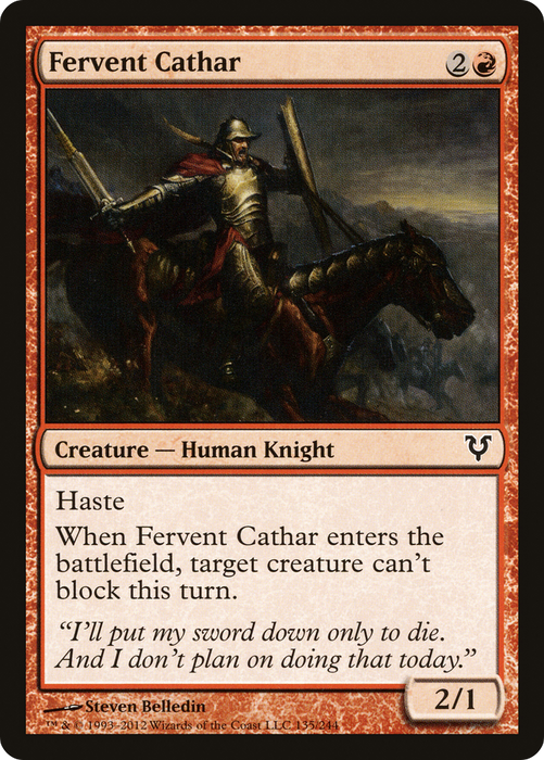 Fervent Cathar (AVR-135) - common - Foil