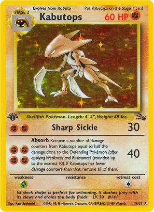 Kabutops (9) (009/62) - F  - Holo Rare - 1st Edition Holofoil