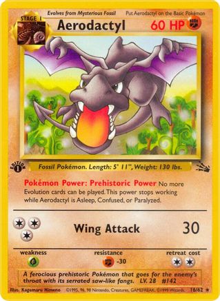 Aerodactyl (16) (016/62) - F  - Rare - 1st Edition
