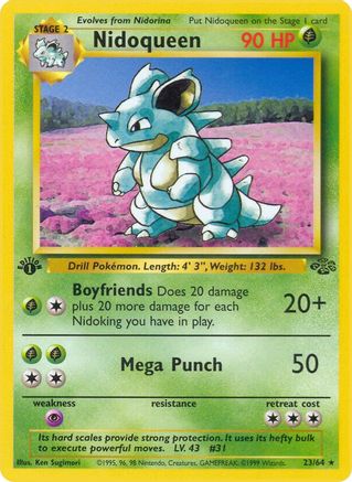 Nidoqueen (23) (023/64) - J  - Rare - 1st Edition