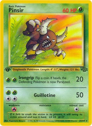 Pinsir (25) (025/64) - J  - Rare - 1st Edition