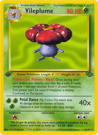 Vileplume (31) (031/64) - J  - Rare - 1st Edition