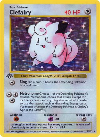 Clefairy (005) - BS  - Holo Rare - 1st Edition Holofoil