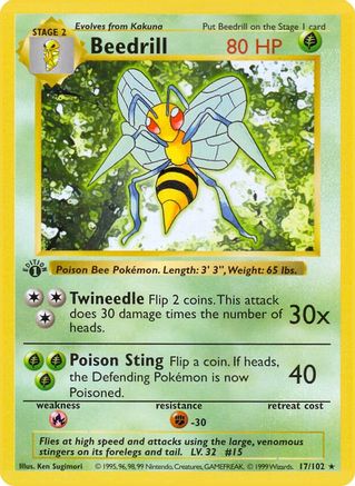 Beedrill (017/102) - BS  - Rare - Unlimited