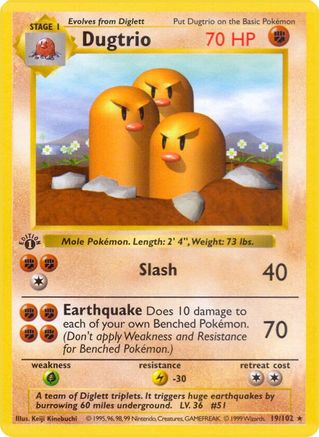 Dugtrio (019/102) - BS  - Rare - Unlimited