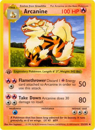 Arcanine (023/102) - BS  - Uncommon - Unlimited