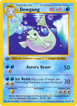 Dewgong (025/102) - BS  - Uncommon - 1st Edition