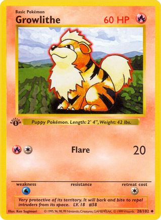 Growlithe (028/102) - BS  - Uncommon - Unlimited