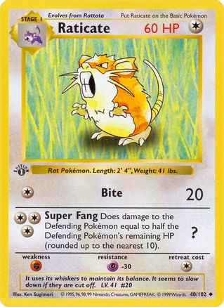 Raticate (040/102) - BS  - Uncommon - 1st Edition