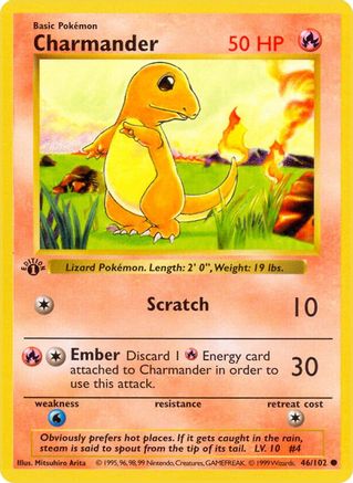 Charmander (046/102) - BS  - Common - 1st Edition