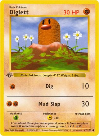 Diglett (047/102) - BS  - Common - 1st Edition