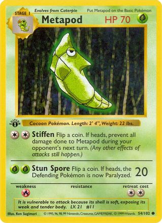 Metapod (054/102) - BS  - Common - 1st Edition