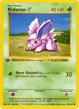 Nidoran M (055/102) - BS  - Common - 1st Edition