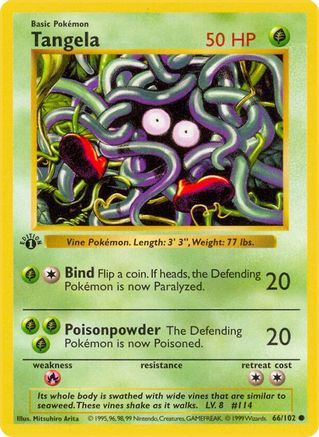 Tangela (066/102) - BS  - Common - 1st Edition