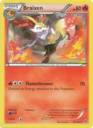 Braixen (026/162) - XB  - Uncommon - Reverse Holofoil