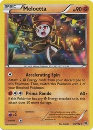Meloetta (085/162) - XB  - Holo Rare - Reverse Holofoil
