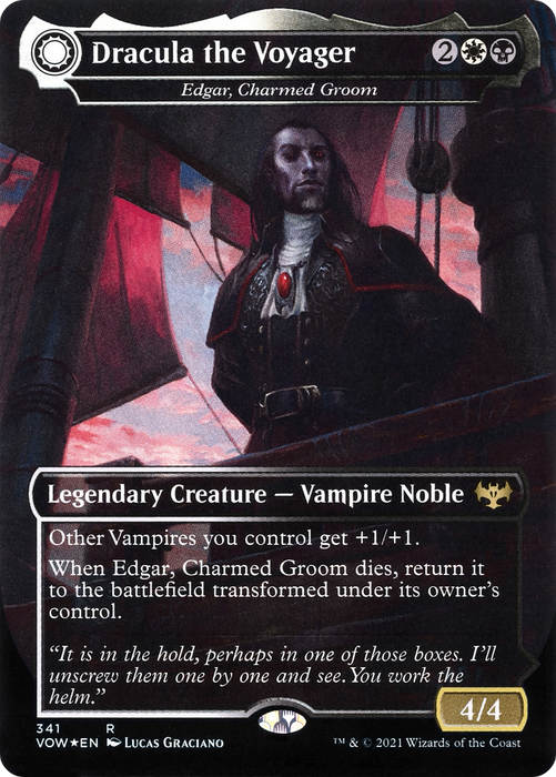 Edgar, Charmed Groom // Edgar Markov's Coffin (VOW-341) - rare: (Double Faced Transform) (Borderless) - Foil