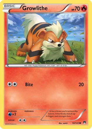 Growlithe (010/122) - XB  - Common