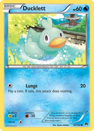Ducklett (036/122) - XB  - Common - Reverse Holofoil