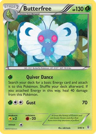 Butterfree (005/83) - G  - Holo Rare - Reverse Holofoil