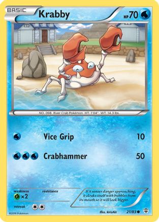 Krabby (021) - G  - Common - Reverse Holofoil
