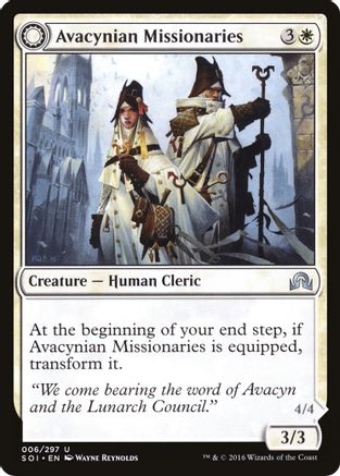 Avacynian Missionaries // Lunarch Inquisitors (SOI-006) - uncommon: (Double Faced Transform) - Foil