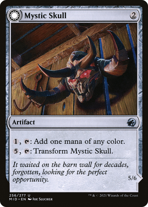 Mystic Skull // Mystic Monstrosity (MID-256) - uncommon: (Double Faced Transform)