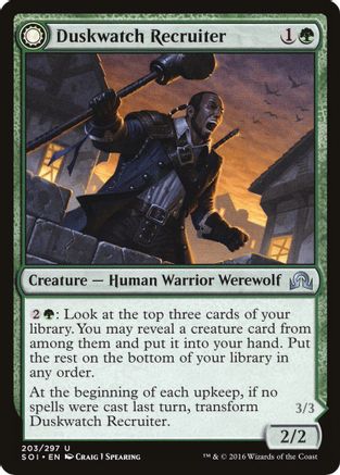 Duskwatch Recruiter // Krallenhorde Howler (SOI-203) - uncommon: (Double Faced Transform)