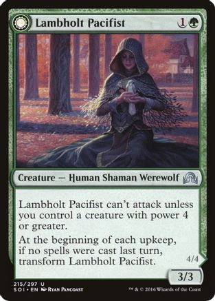 Lambholt Pacifist // Lambholt Butcher (SOI-215) - uncommon: (Double Faced Transform)