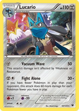 Lucario (63) (063/124) - XFC  - Holo Rare - Reverse Holofoil