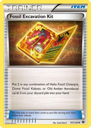 Fossil Excavation Kit (101/124) - XFC  - Uncommon - Reverse Holofoil