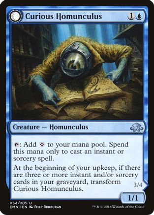 Curious Homunculus // Voracious Reader (EMN-054) - uncommon: (mooneldrazidfc)