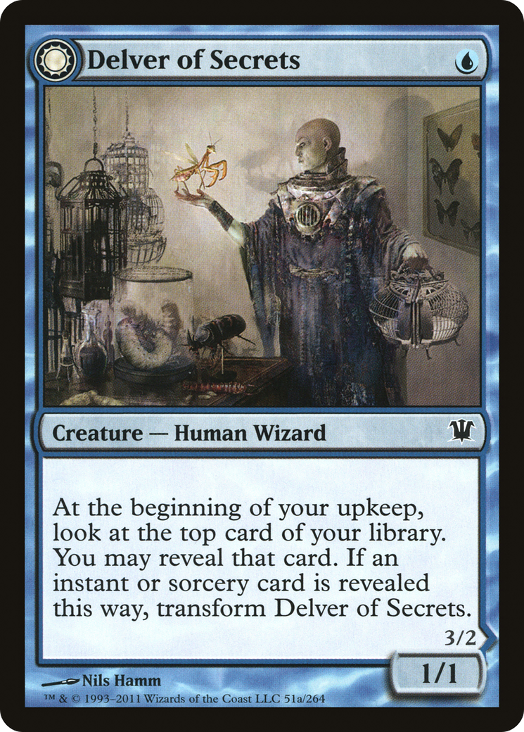 Delver of Secrets // Insectile Aberration (ISD-051) - common: (Double Faced Transform) - Foil