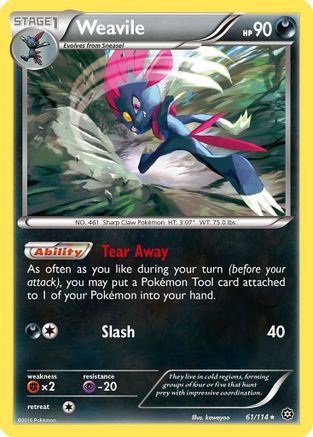 Weavile (061/114) - XSS  - Rare - Reverse Holofoil