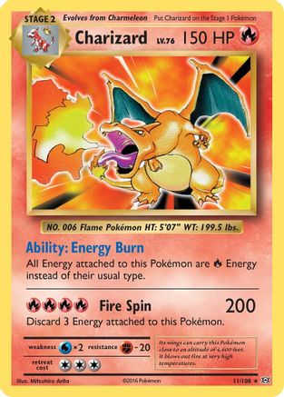 Charizard (011/108) - XE  - Holo Rare - Holofoil