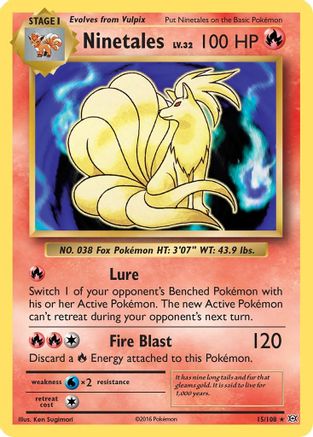 Ninetales (015/108) - XE  - Holo Rare - Reverse Holofoil