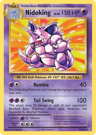 Nidoking (045/108) - XE  - Holo Rare - Reverse Holofoil