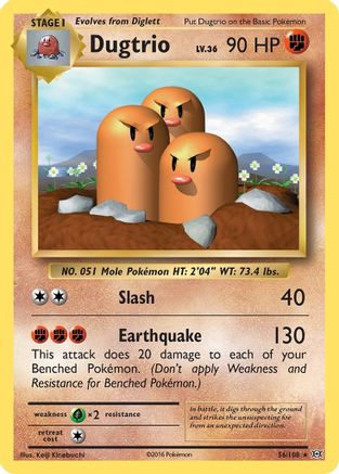 Dugtrio (056/108) - XE  - Rare - Reverse Holofoil
