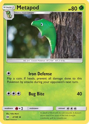 Metapod (002/149) - SBS  - Uncommon - Reverse Holofoil