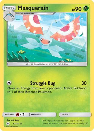 Masquerain (008/149) - SBS  - Rare - Reverse Holofoil