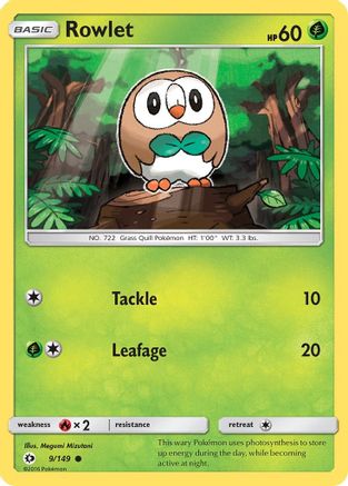 Rowlet (009/149) - SBS  - Common - Reverse Holofoil