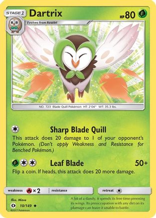 Dartrix (010/149) - SBS  - Uncommon - Reverse Holofoil