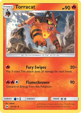 Torracat (025/149) - SBS  - Uncommon - Reverse Holofoil