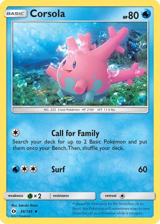 Corsola (036/149) - SBS  - Uncommon - Reverse Holofoil