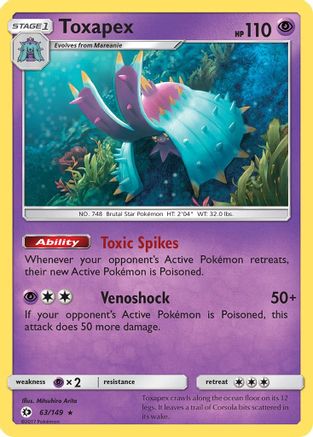 Toxapex (063/149) - SBS  - Holo Rare - Reverse Holofoil